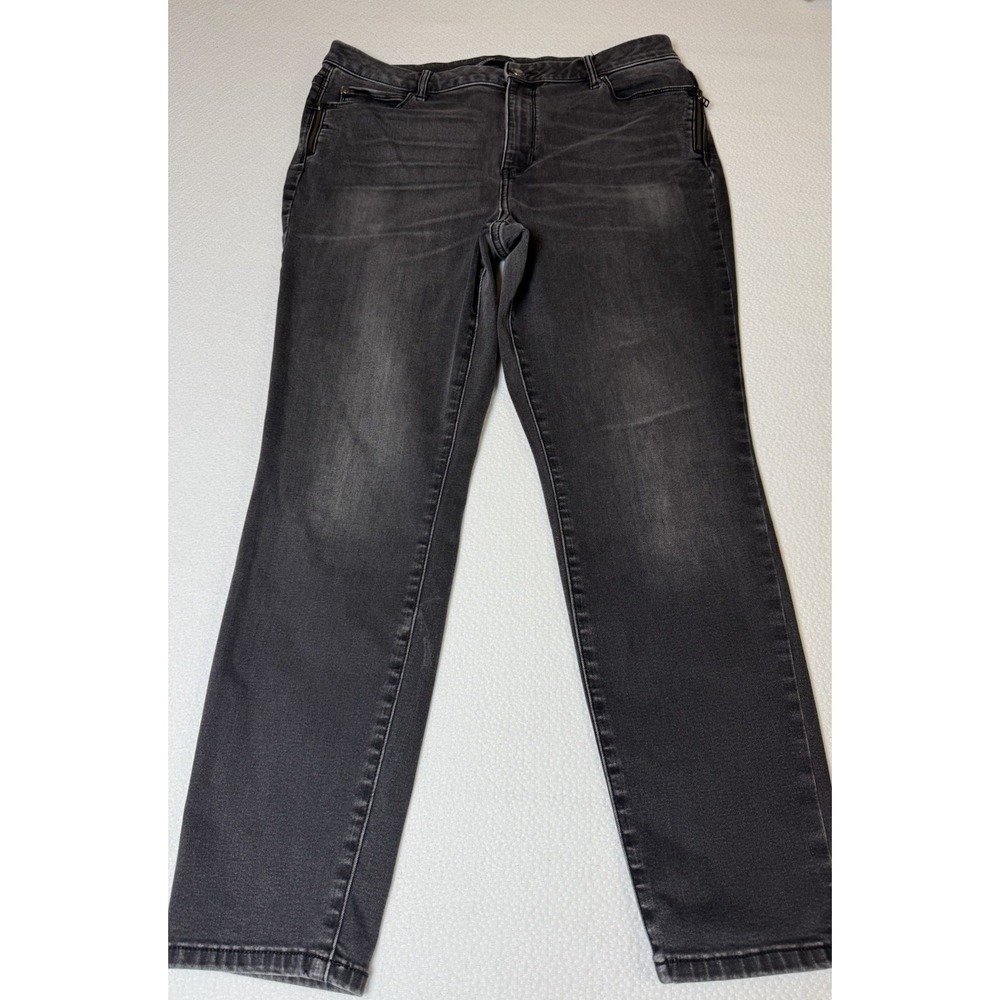 Simply Vera Vera Wang Skinny‎ Jeans Women's Size 18 Gray Zip Pocket Denim